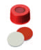 Immagine di PP Short Thread Cap red, 6 mm centre hole, Septum Rubber/PTFE