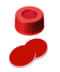 Picture of PP Short Thread Cap red, 6 mm centre hole, PTFE/Silicone slit septum