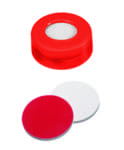 Picture of PE Snap Ring cap red 6 mm centre hole, Septum Silicone/PTFE
