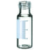 Picture of 1.5 ml clear short thread vial with PP Short Thread Cap red, 6.0 mm centre hole, silanized