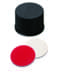Picture of Polypropylene Screw Cap black, closed top, Septum Silicone/PTFE
