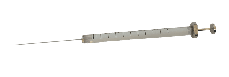 Picture of Syringe; 10 µl; fixed needle; 26G; 50 mm needle length; beveled tip