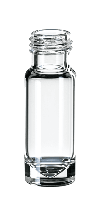 Immagine di 3.5 ml short thread vial, 13 mm screw neck, convex bottom for optimized residual emptying